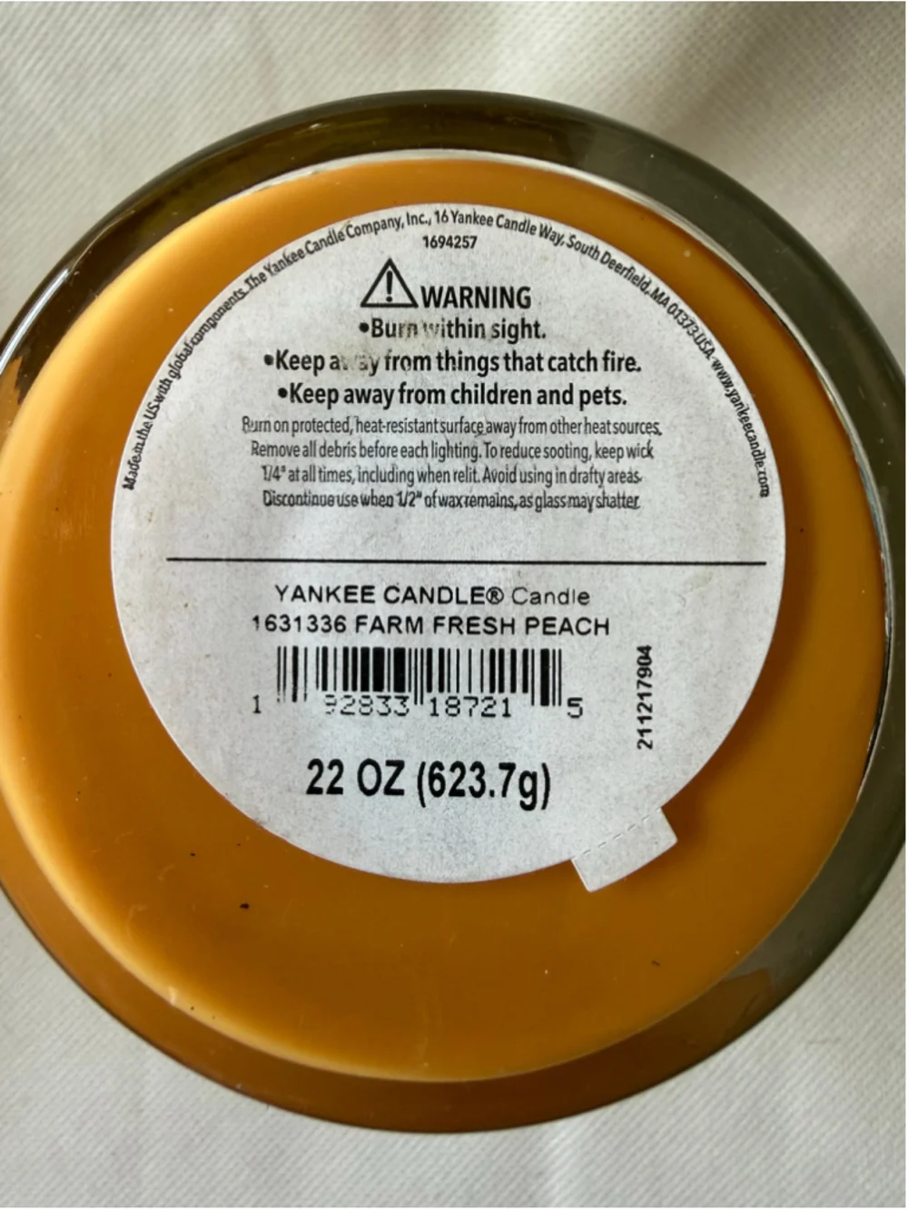 NEW Yankee Candle Woodland Roadtrip Farm Fresh Peach Double Wick 22 oz